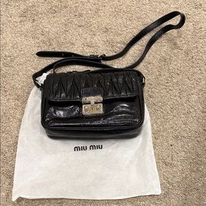 Miu Miu Quilted Black Crossbody Bag